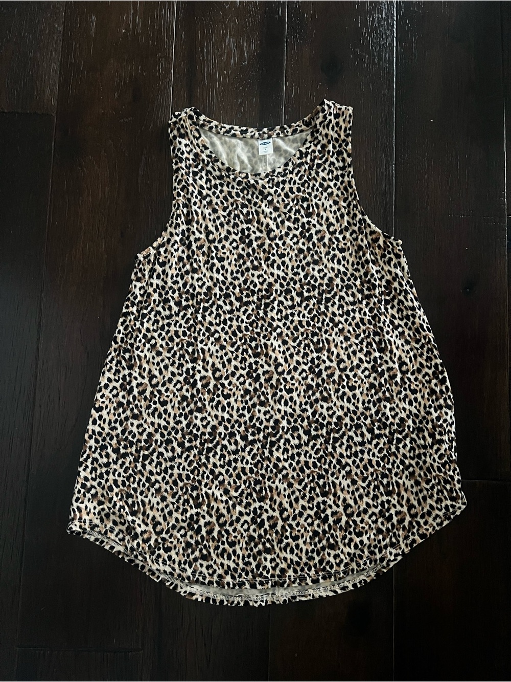 Sleeveless luxe Leopard Print Tank Top - Black & Tan
